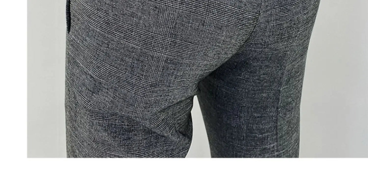 Men Suit Pants Formal Trousers Pantalone Hombre Stretch Slim Solid Color Casual Dress Full Length Pants Fashion New Men Clothing- FREE Laptop Stand is offer if you buy a pant