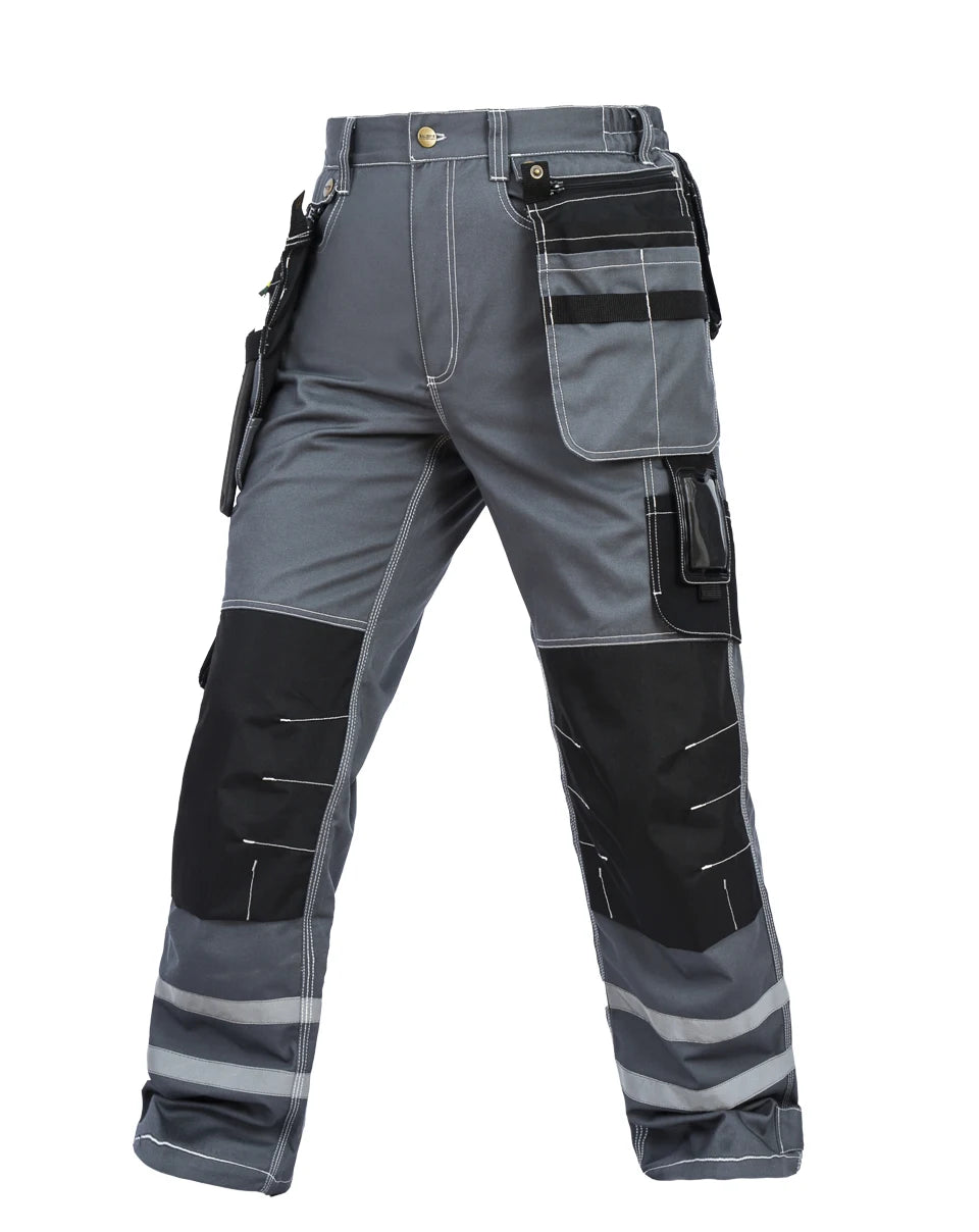 Electrician Men Working Pants Multi Functional Pockets Wear-resistance Workwear Trousers Reflective Work Mechanic Repair Mens Cargo Pants