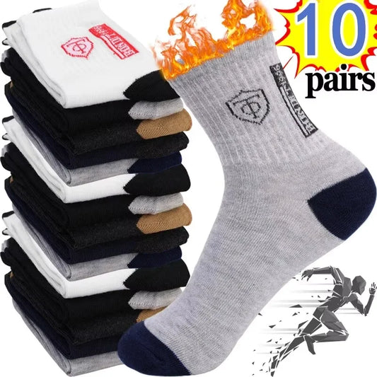 Big Big Sale NOW in AMAZONY EPIC 10 Pairs Breathable Cotton Sports Stockings Men Bamboo Fiber Autumn and Winter Men Socks Sweat Absorption Deodorant Business Sox