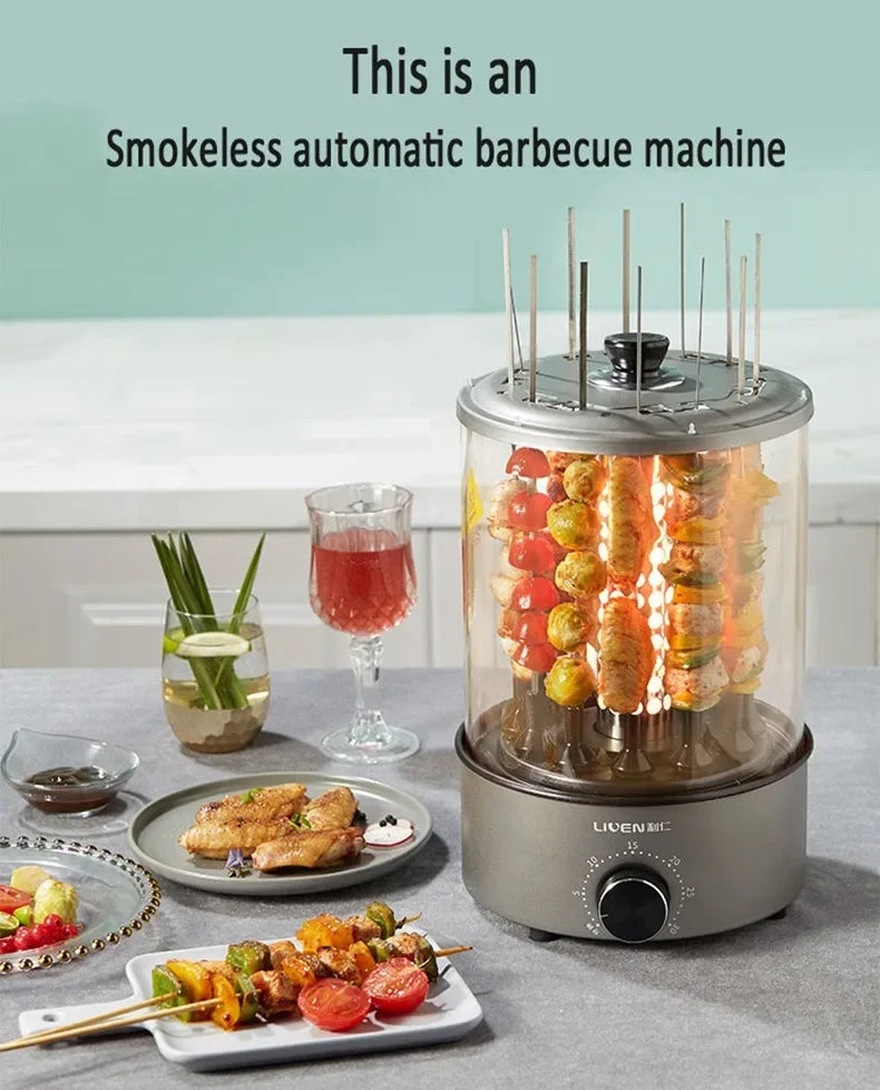 220V Electric Barbecue Machine Multifunctional Indoor Rotating Automatic Skewer Machine Indoor Lamb Skewer Pot Barbecue Machine