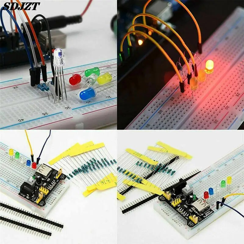 DIY Starter Electronic Kit 830 Tie-points Breadboard for Arduino UNO R3 Electronics Components Kit with Box