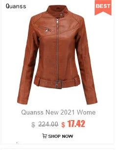 New In 2024 Spring Autumn Women's Pu Leather Jacket Fashion Casual Streetwear Coats Office Lady Black Zipper Jackets Outerwear