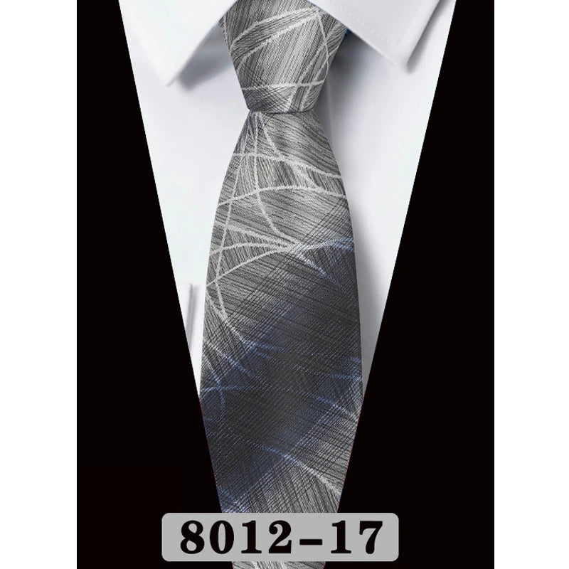 Men's Tie Fashion 8cm Classic Necktie Stripes Navy Blue Ties Business Wedding Mans Neckwear Gift Accessories