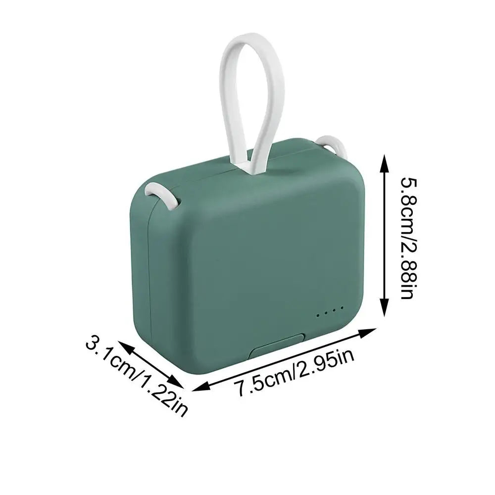 Small Portable Charger 4000mAh Portable Small Size Built-in Cable Power Bank Multifunctional External Battery Pack Fast