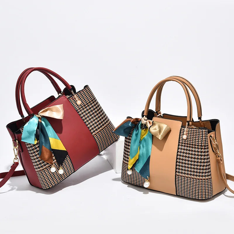 Leather Casual Crossbody Bags for Women 2024 Ladies Luxury Designer Tote Handbag Top-Handle High Quality Shoulder Bag Main Gift