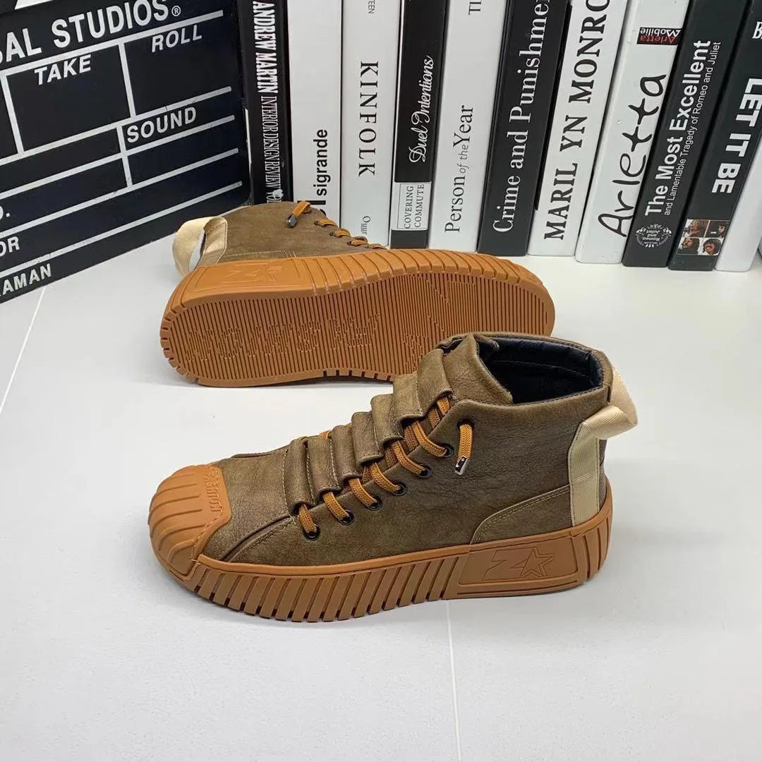 New collection 2024 2025 Spring Autumn Men Ankle Boots Increased Boots Fashion Casual Shoes Board Shoes High Quality Outdoor Boots British Style Buy one get a Free laptop stand