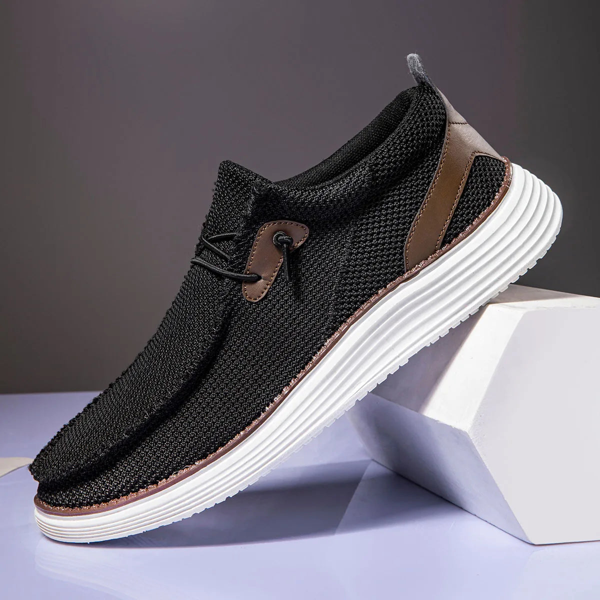 Men's Comfortable Loafers Shoes Durable Shoelace Cushioned Anti-Slip Sole Perfect for Work Trave Shoesl and Leisure shoes