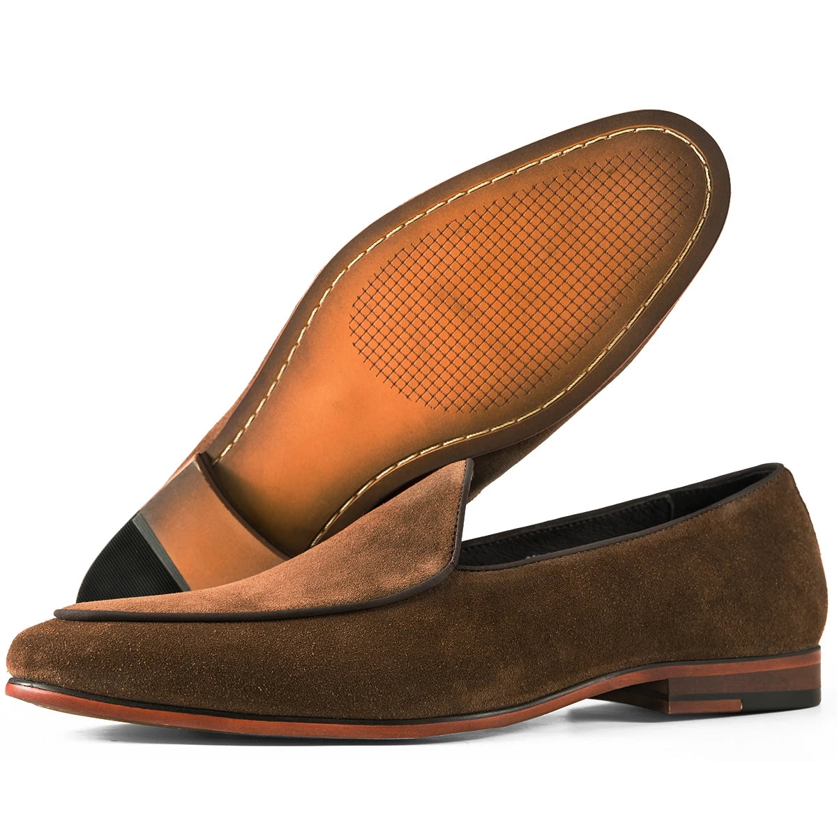 New 2024 Hanmce Fashion Sued England Casual Shoes Hand Made Luxury Loafers Genuine Leather Men Sapatos masculinos estilosos Toe shoes