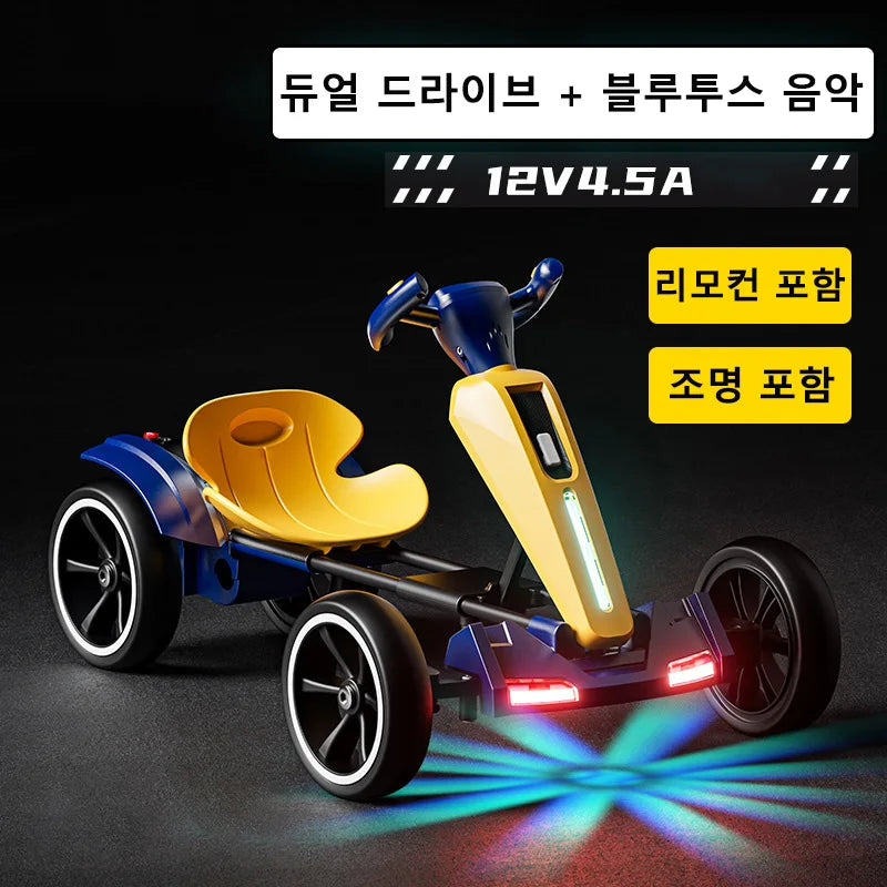 New Electric Racing Go Kart Foldable Design with Remote Control & Music, No installation required
