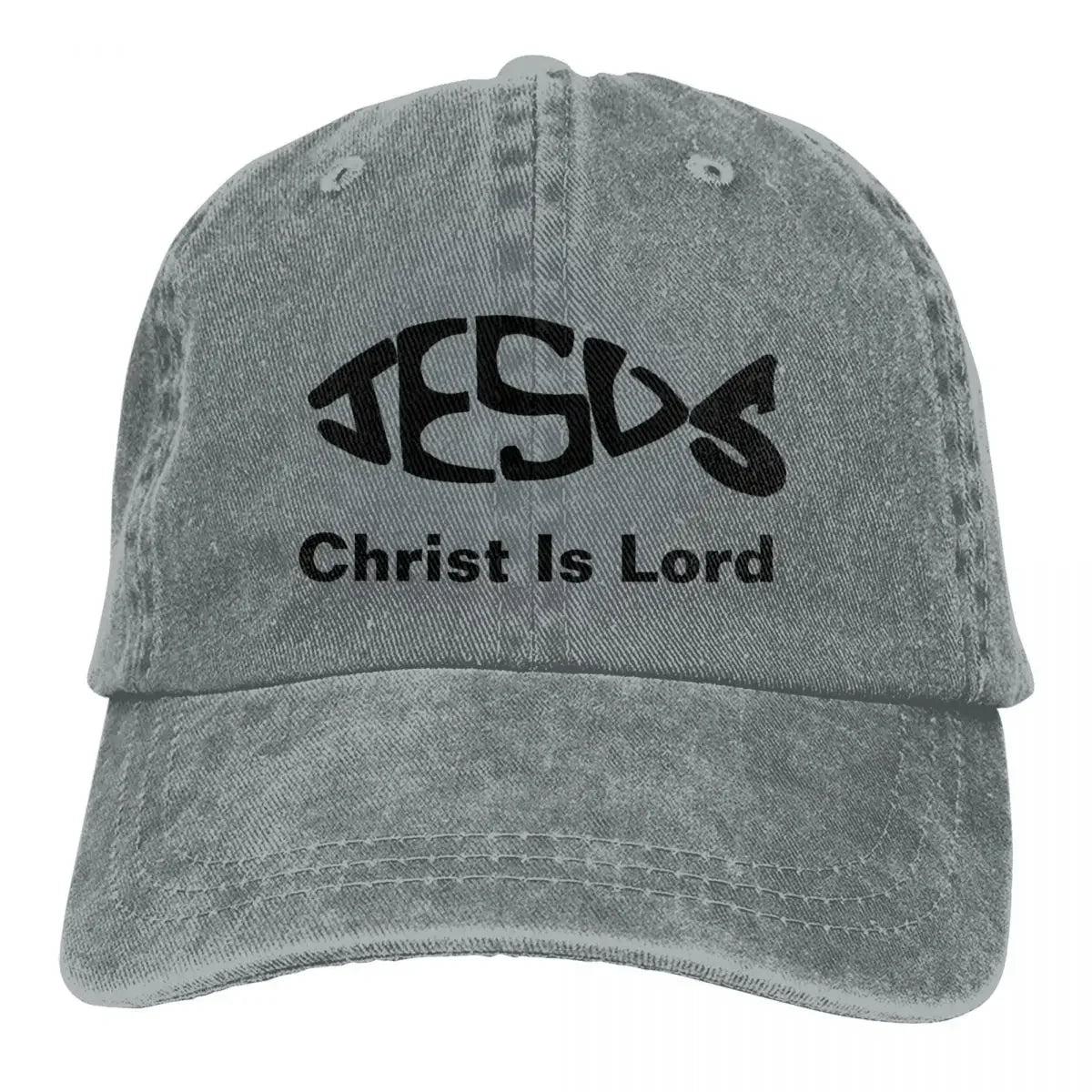 Baseball Cap Jesus- Christ Is Lord Outfit Men Women Casual Distressed Denim Fishing Lover Headwear Gift