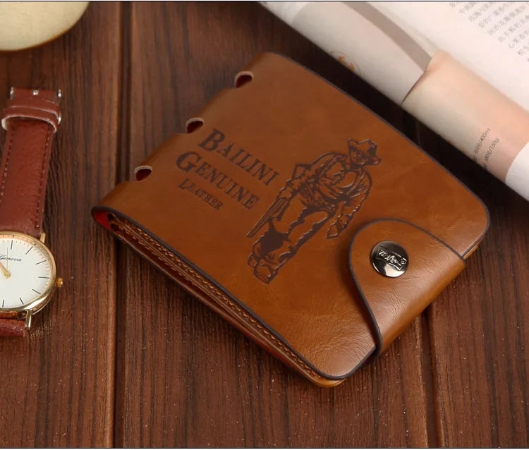 Brand New Collection 2024-2025 Man's wallets High Quality Retro Hunter Wallets Men Credit Business Card Holders Money Clip With Buckle Male Purses