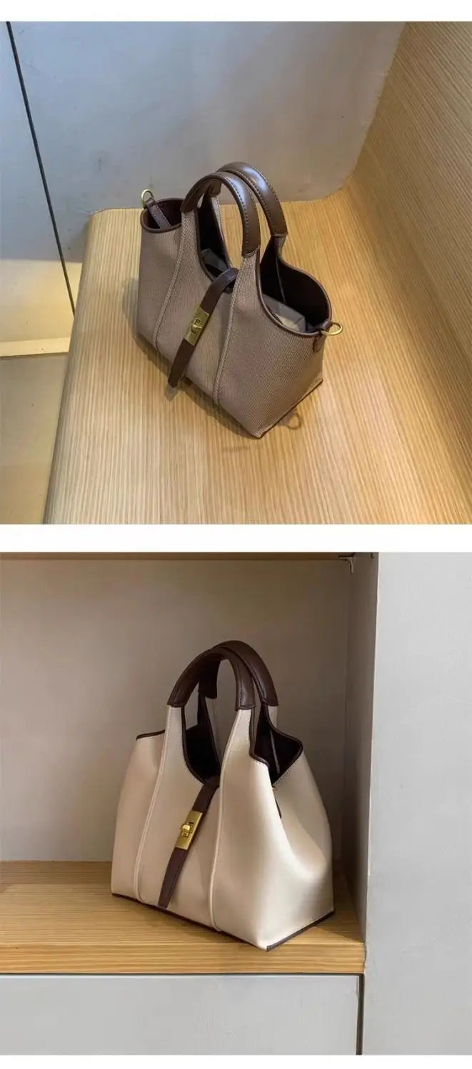 Brand New Collection 2024-2025  New Large Capacity Grocery Basket Shoulder Bag Bag with Pouch Fashion Brand Handbag Female Commuting All-match