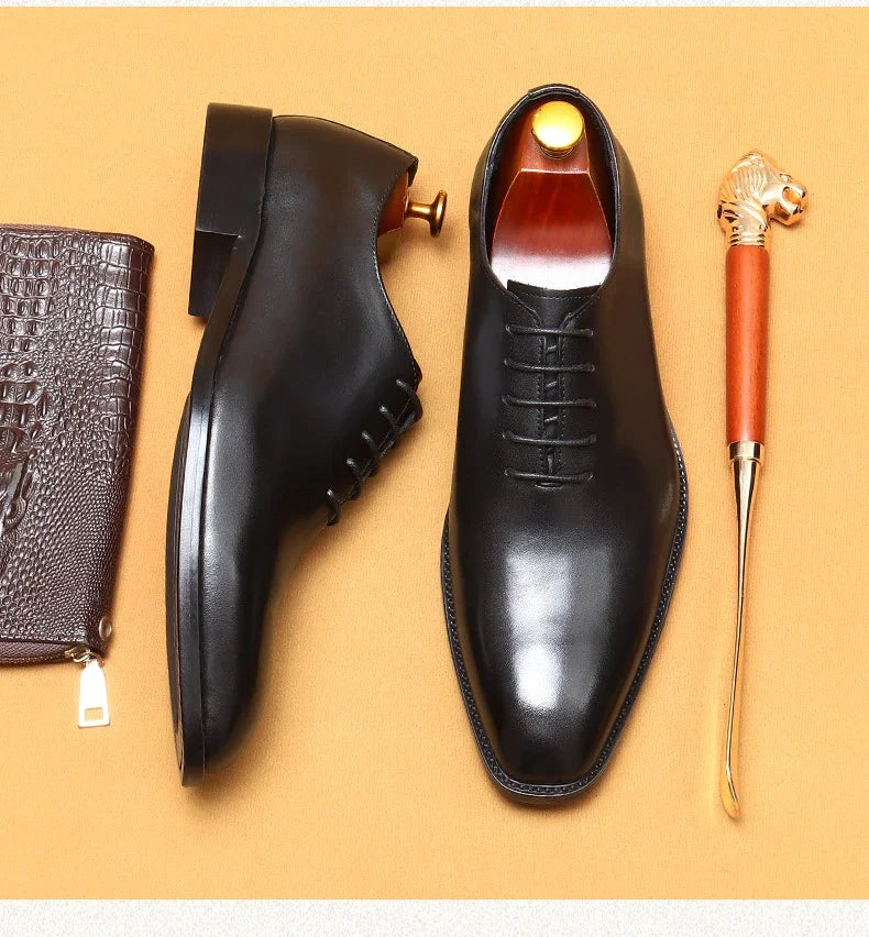 Brand New 2024-2025 Italian Men's Formal Shoes Luxury Genuine Leather Handmade Quality Comfortable Elegant Black Wedding Social Oxfords Shoes Man