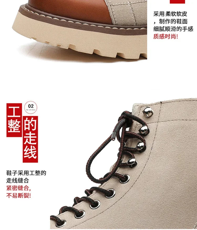 Our new collection 2024-2025 Mid-british Desert Boots for Men Color Match Autumn Winter Designer Cow Leather Platform Shoes Male Fashion Casual Ankle Boots BUY ONE AND GET A FREE GIFT LAPTOP STAND