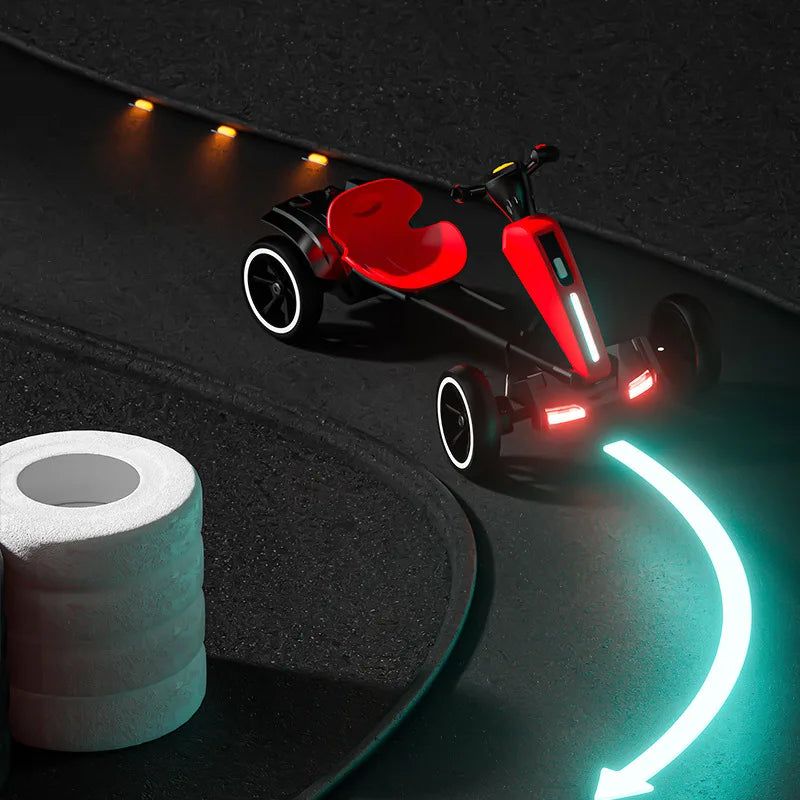 New Electric Racing Go Kart Foldable Design with Remote Control & Music, No installation required