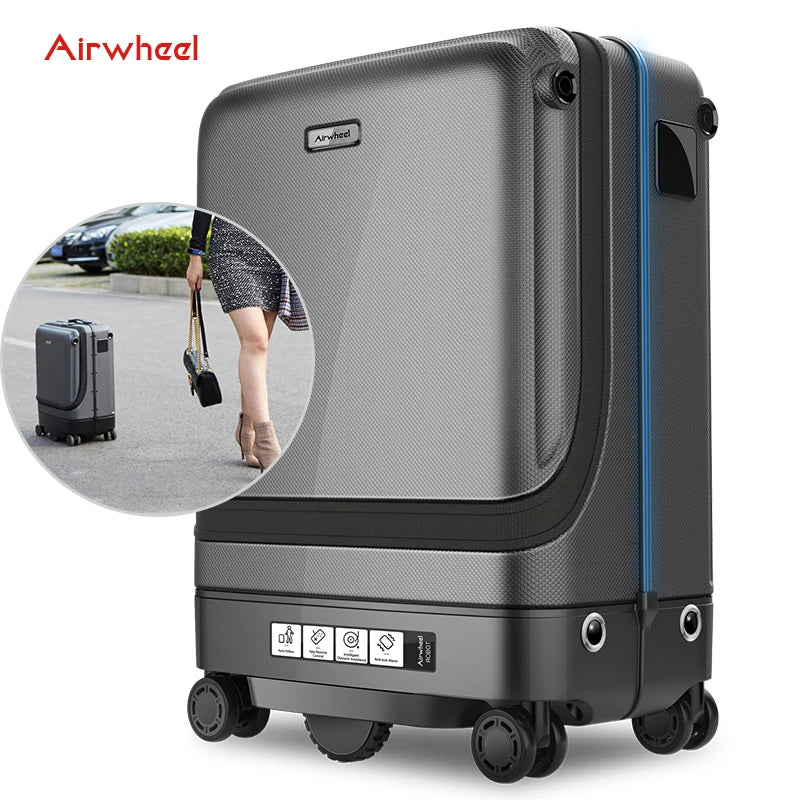 Airwheel Smart Following Suitcase SR5 20 Inch Smart Auto Follow Luggage Aluminum Carry On Smart Suitcase Travel Bags Trolley