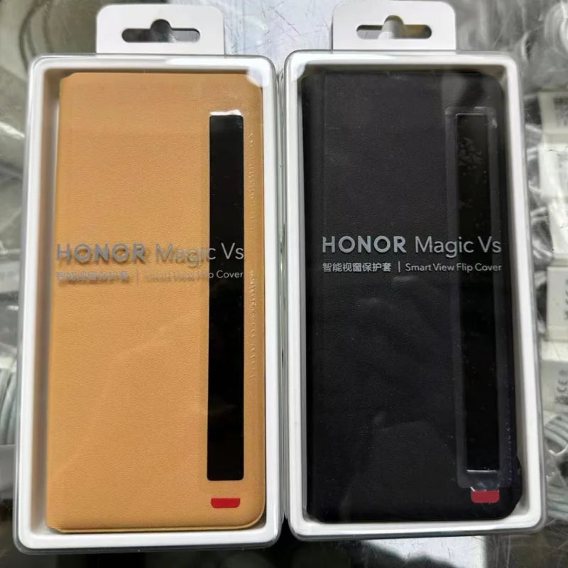 Luxury Business Smart View Flip Leather Phone Case For Honor Window Sleep Wake UP Stand Protective Back Shell