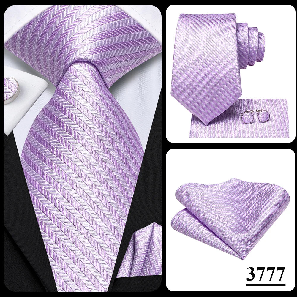 Our Brand  2025 Hi Tie Striped Sage Green Mens Fashion Necktie Handkerchief Cufflinks for Tuxedo Accessory Classic Silk Luxury Tie for Man Gift