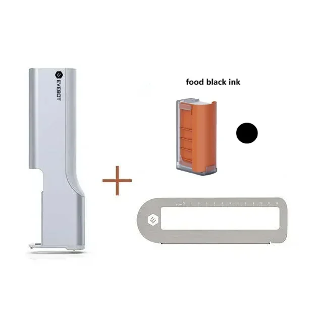 EVEBOT Food Inkjet Printer Handheld DIY Printpen With Auxiliary Ruler Print Size 26*1000 MM Custom Printing for Cafes Bakeries