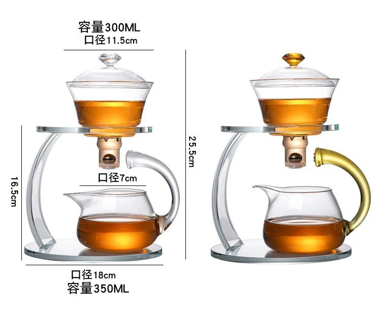 Glass Magnetic Tea Set Lazy Person  Making Tool Automatic   Pot