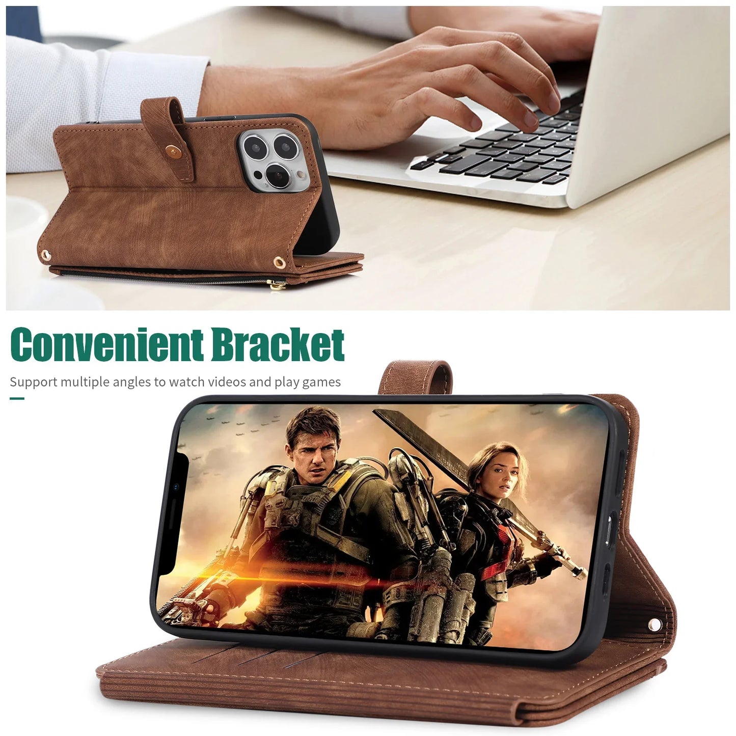 Crossbody Lanyard Card Slot Wallet Flip Case for iPhone 15 14 13 12 11 Pro Max Mini X XS 8 7 Plus SE 2020 2022 PU Leather Cover