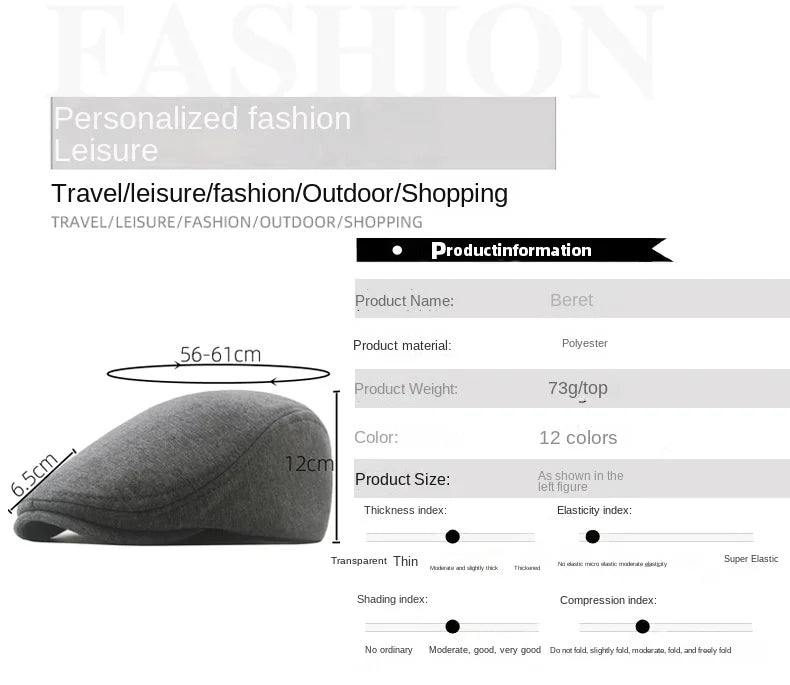 Men's Flat Hat Ivy Gatsby Newsboy Winter Spring Autumn Driving Cabbie Hunting Cap