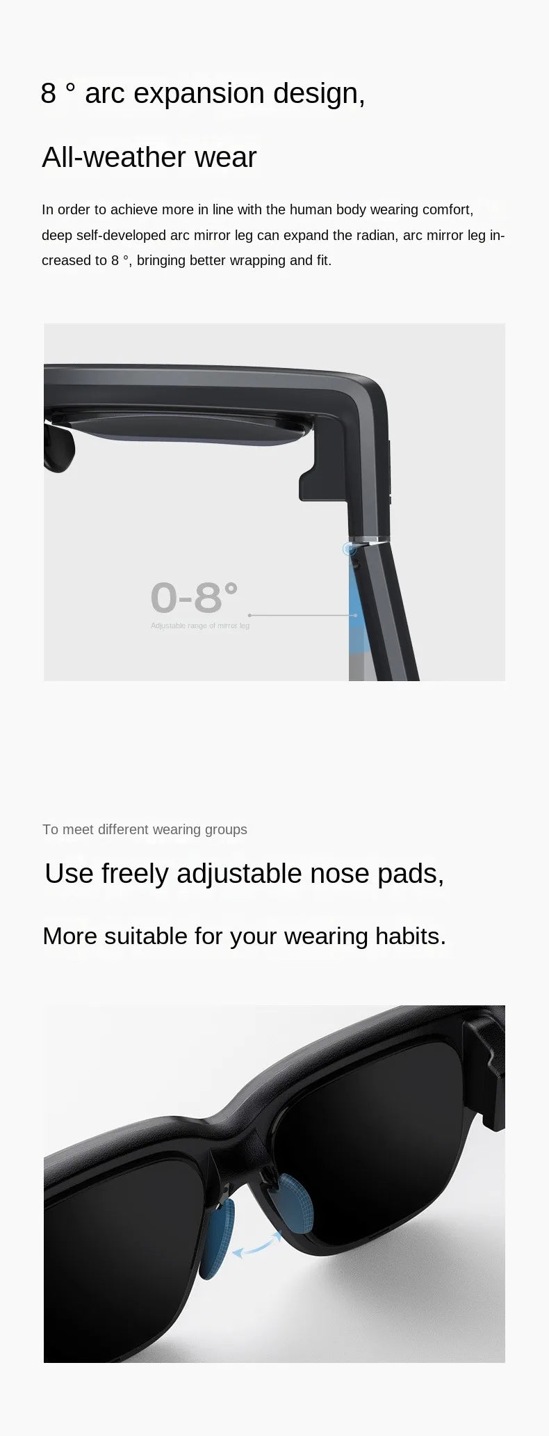 Brand New 2024-2025 INMO Air Smart AR Glasses Real-time Translation and Text Prompt 3D With Camera For Movie Watching Full-color True Wireless