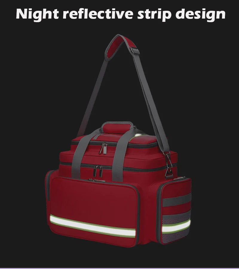 First Aid Medical Bag Outdoor Emergency Rescue Large Capacity Bag Empty Waterproof Reflective Oxford Multi-pocket Travel Bags 6