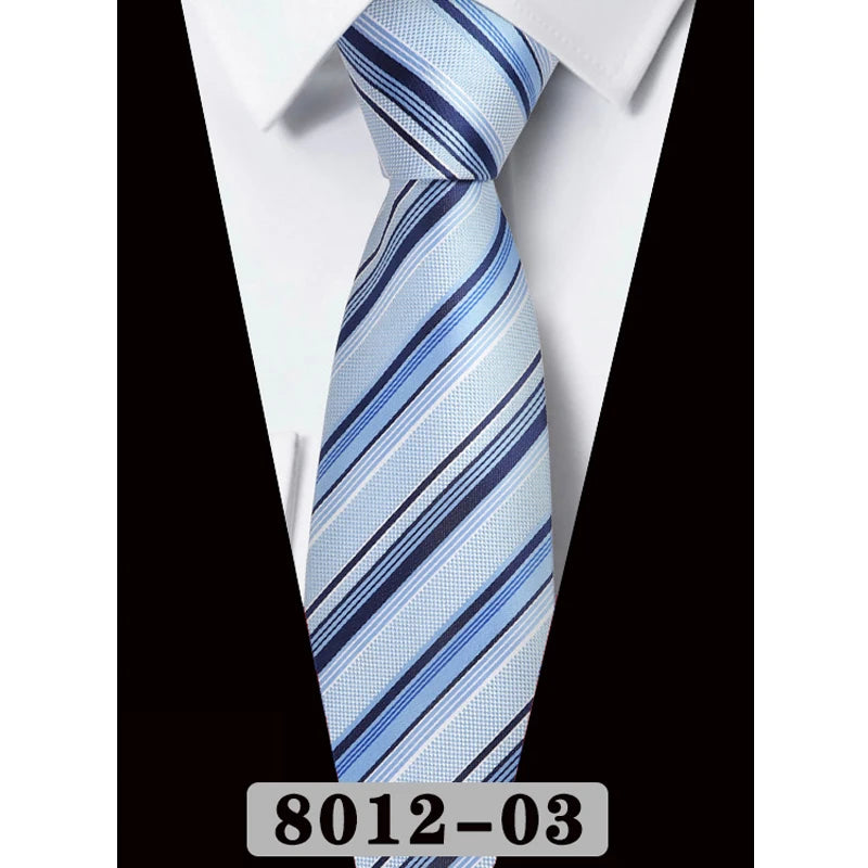 Men's Tie Fashion 8cm Classic Necktie Stripes Navy Blue Ties Business Wedding Mans Neckwear Gift Accessories