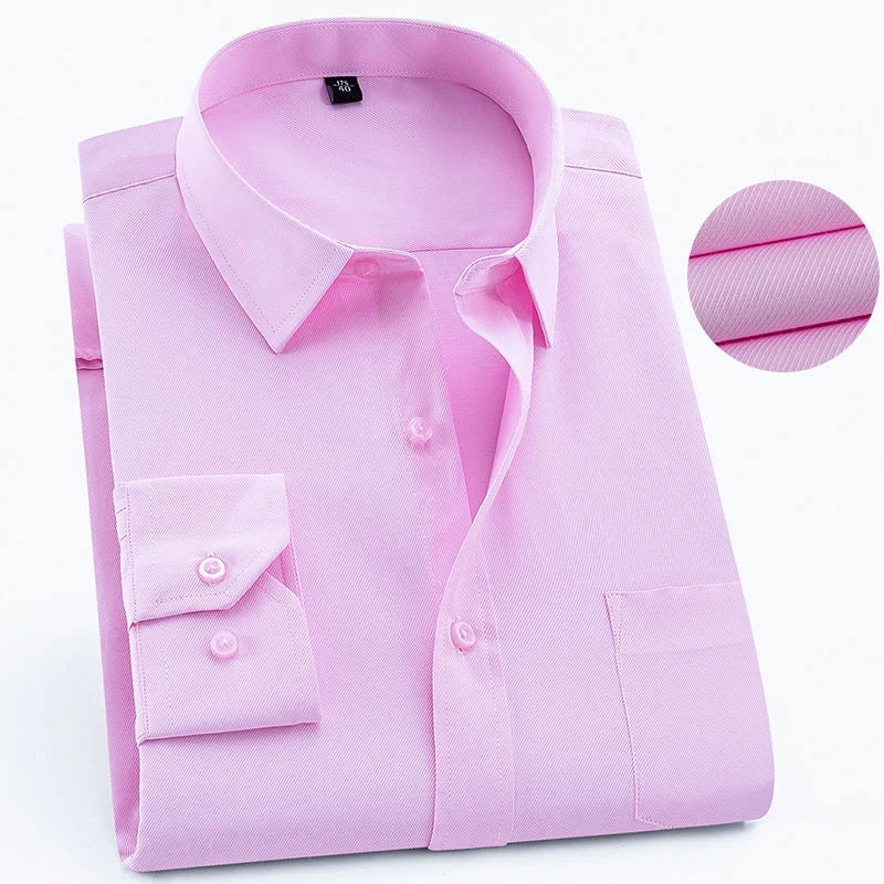 Plus Size 9XL 8XL Men's Business Casual Long Sleeved Shirt Classic Striped Male Social Dress Party Tuxedo Shirts Yellow Purple