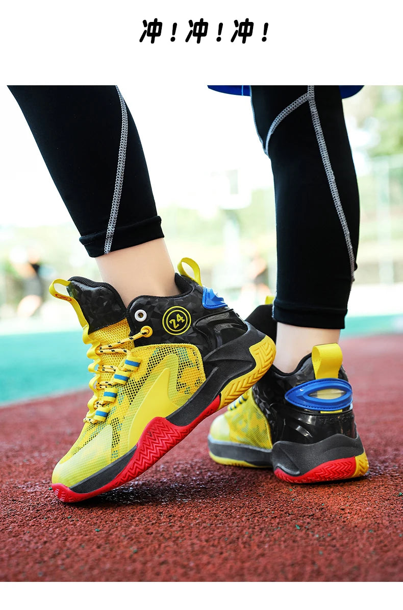 New Kids Basketball Shoes Boys Original Professional Men Field Breathable Gym Cushion Women Basketball Boots Tennis Sports Shoes