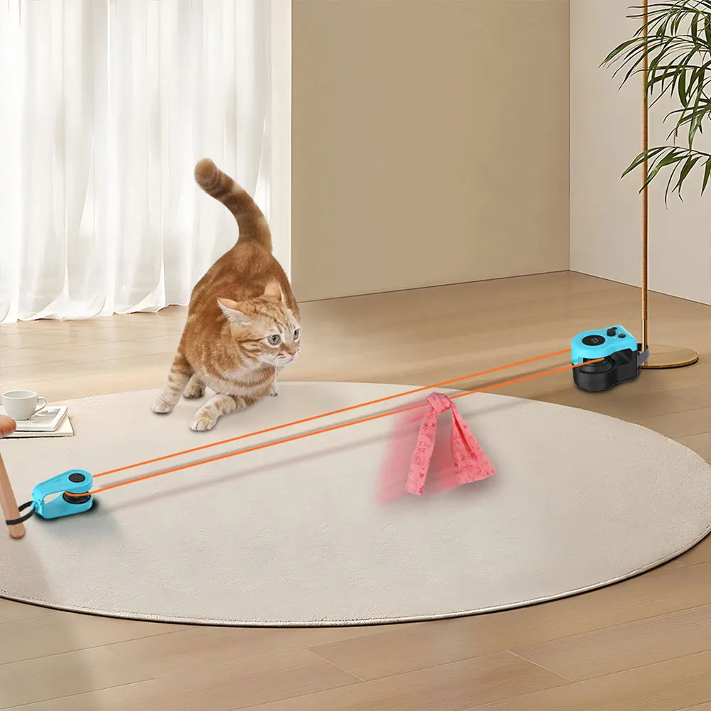 Interactive Cat Toy Chase Run Exercise Mental Stimulation Cat Treadmill Adjustable Speed Kitten Toy for Bored Kitten Puppy Play