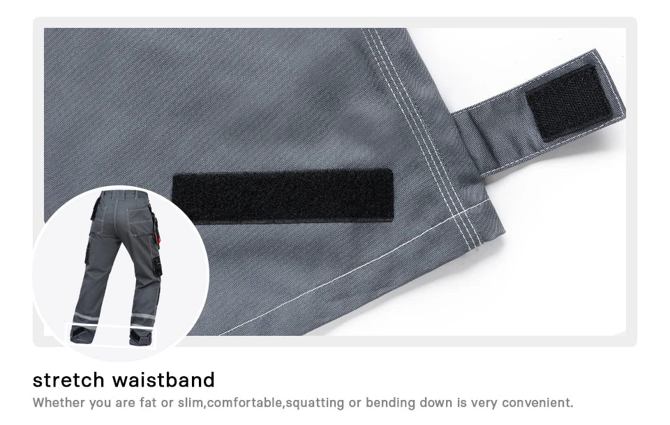 Electrician Men Working Pants Multi Functional Pockets Wear-resistance Workwear Trousers Reflective Work Mechanic Repair Mens Cargo Pants