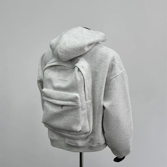 USA Fashion Spring 2025 New Hooded Sweatshirt Men's Back Backpack Design Sense Casual Top Jacket Male and Female  Clothing