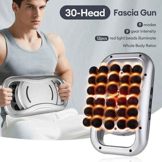 30-Head Fascia Gun High-Frequency Vibration Body Massage Gun Back and Waist Massager Neck Shoulder Massager Muscle masajeador