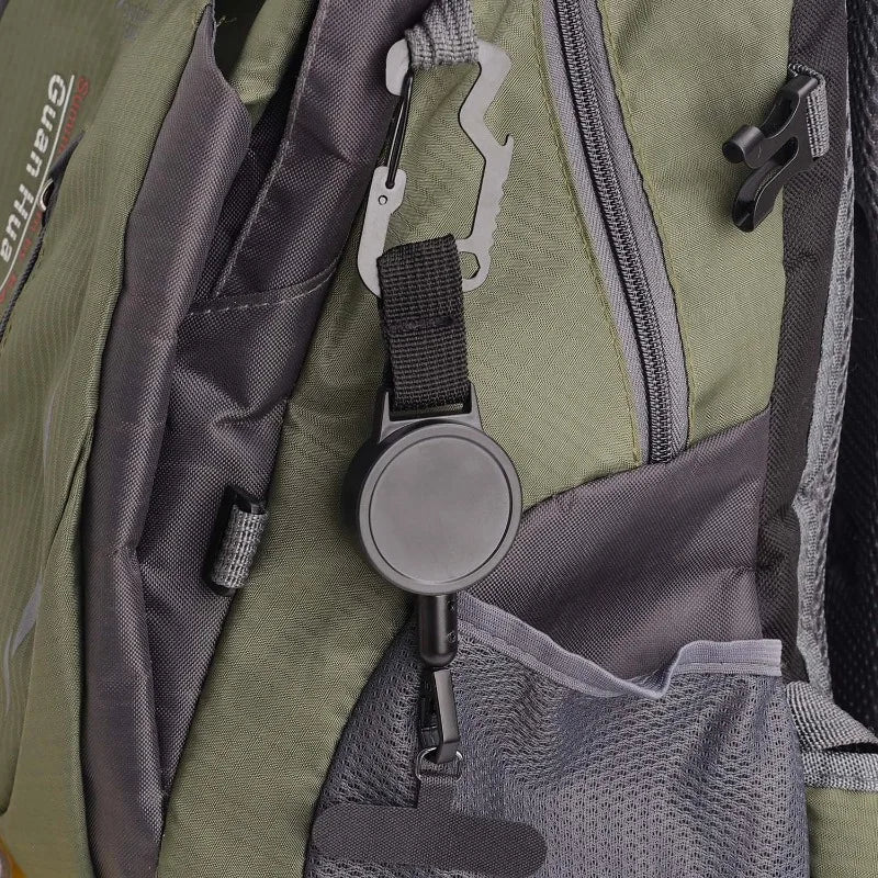 Retractable Keychain Heavy Duty with Phone Clip Fastener Tactical ID Badge Reel Strap Holder Universal Retractable Cord KeyRing