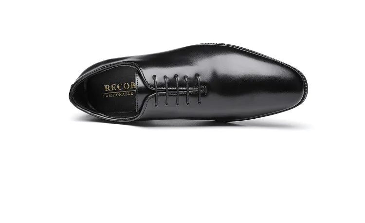 English new Style 2024-2025  Men Leather Shoes Prince Classic Formal Whole-cut Dress Shoes Hand Rubbing Lace Up Business Leather Shoes Oxford