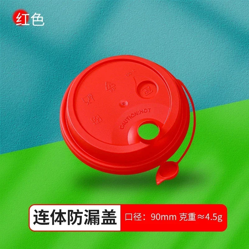 50pcs 90mm Caliber Injection Molded Leak Proof Cup Lids One Time Packaged Milk Tea Coffee Cup Lid Thickened One-piece Cover