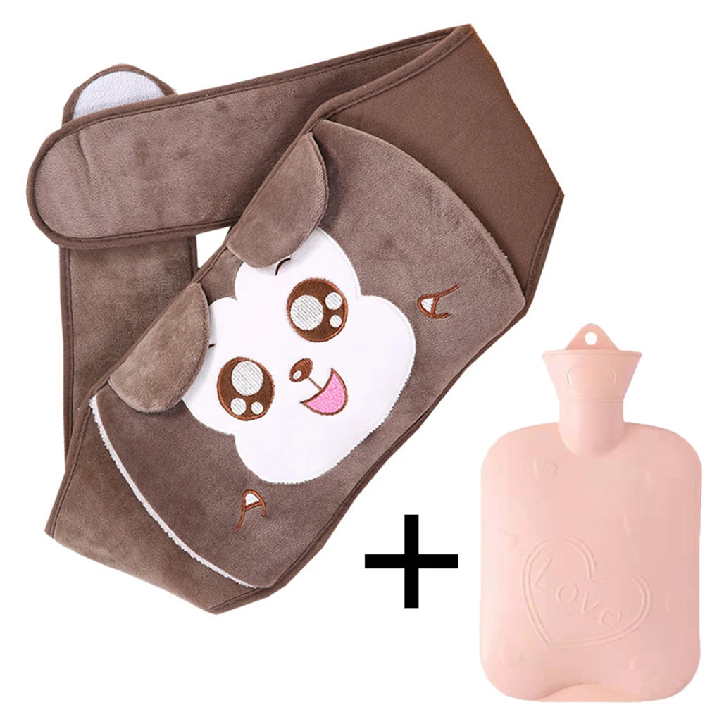 2Pcs Hot Water Bag Waist Cover Belt Stomach Abdominal Warming Band Hot Water Bottle Bag Warm Waist Cover Belt for Neck Back Hand