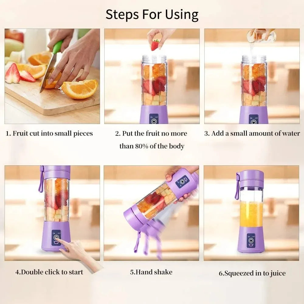 BRAND NEW 2024 Electric Juicer Mini Portable Blender Fruit Mixers Fruit Extractors Multifunction Juice Maker Machine Blender Smoothies Mixer