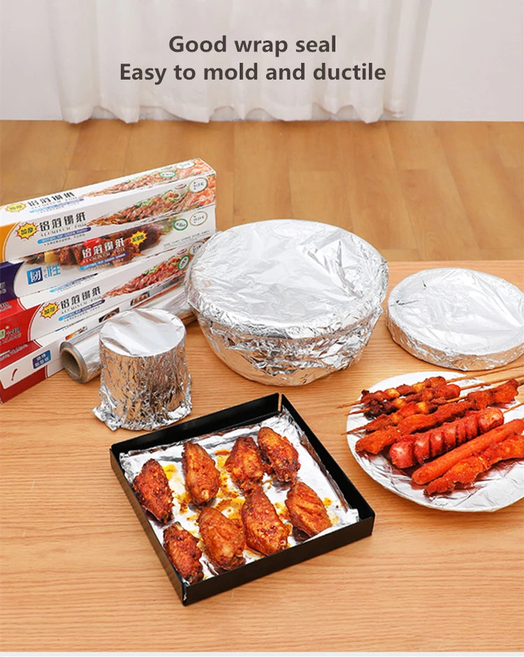 BBQ Aluminum Foil Oven Home Economical Packaging Air Fryer Tin Foil Barbecue Meat Baking Tray Paper Kitchen Baking Grease Paper