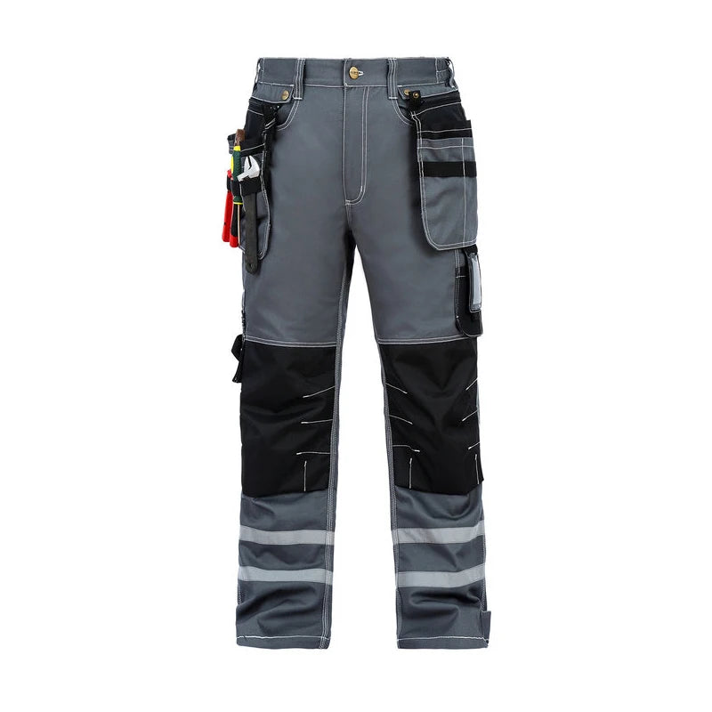 Electrician Men Working Pants Multi Functional Pockets Wear-resistance Workwear Trousers Reflective Work Mechanic Repair Mens Cargo Pants