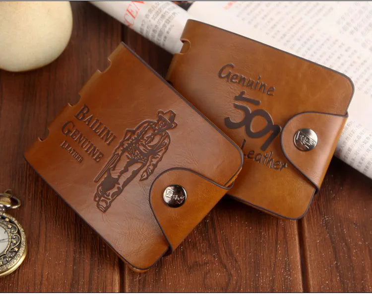 Brand New Collection 2024-2025 Man's wallets High Quality Retro Hunter Wallets Men Credit Business Card Holders Money Clip With Buckle Male Purses