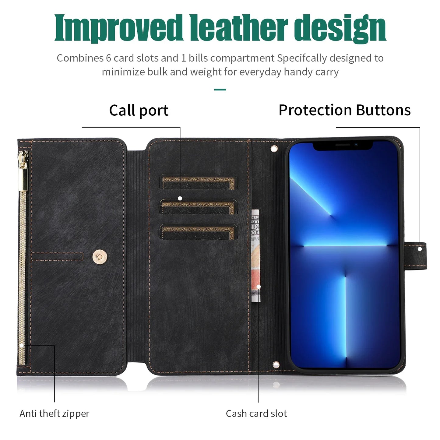 Crossbody Lanyard Card Slot Wallet Flip Case for iPhone 15 14 13 12 11 Pro Max Mini X XS 8 7 Plus SE 2020 2022 PU Leather Cover