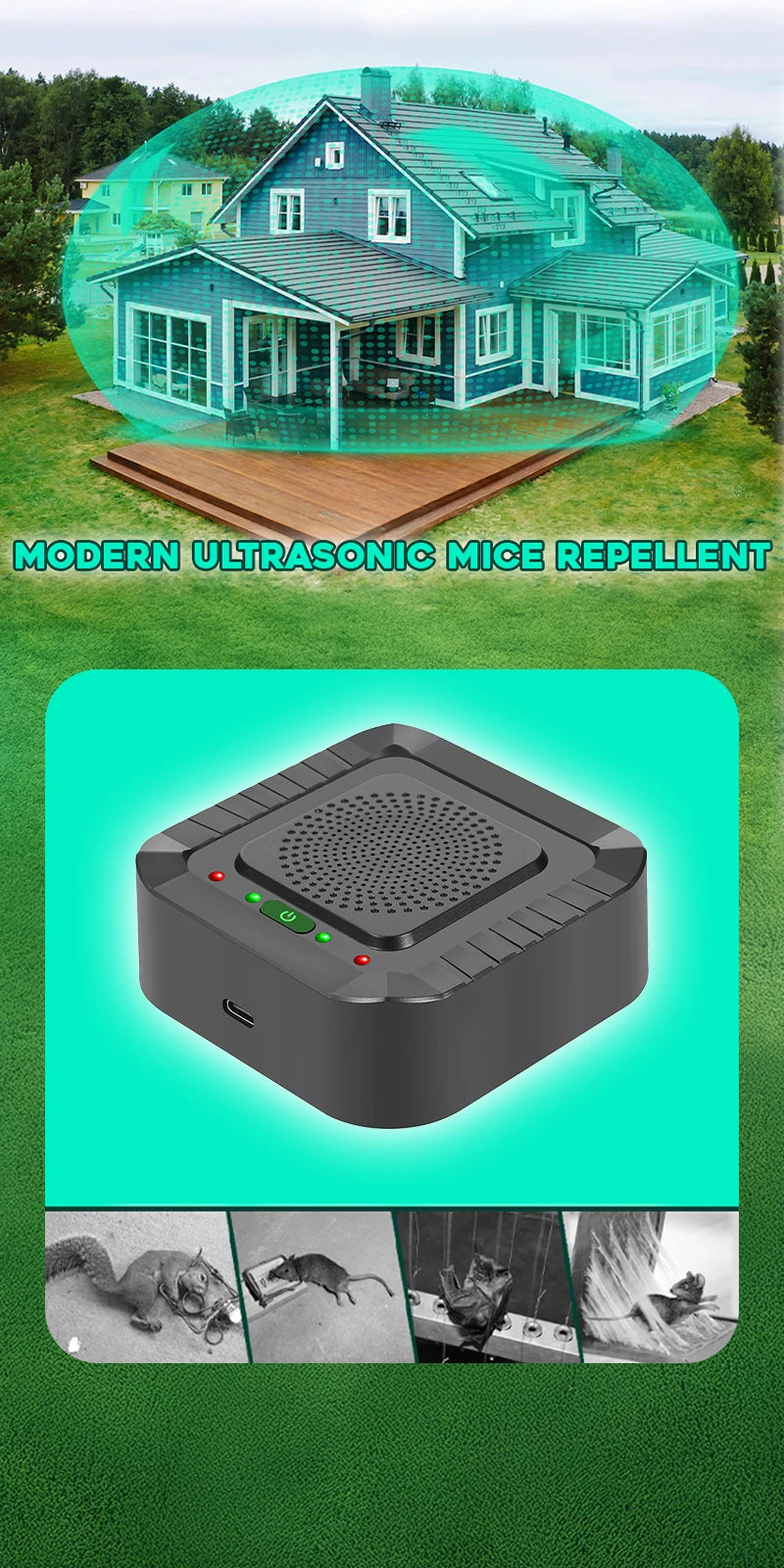 NEW acoustic 2025  pulse Ultrasonic Insect Repellent 30 square meters lectronic Pest Rodent Control Efficient rodents,pest cockroach, Rats, Mices
