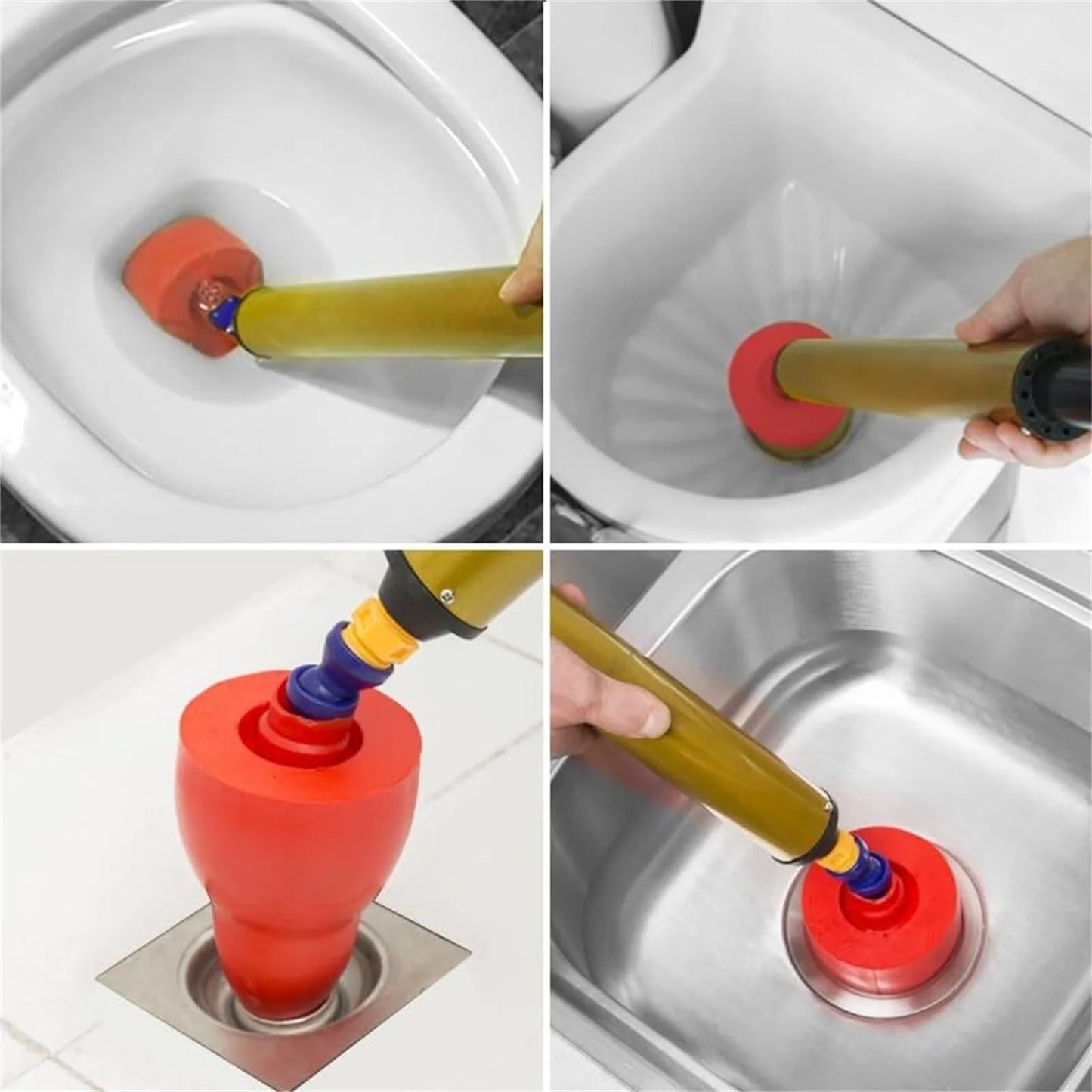 High Pressure Toilet Unblock One Shot Toilet Pipe Plunger, Upgraded Toilet Plunger Kit High Pressure Clog Remover Plumbing Tool