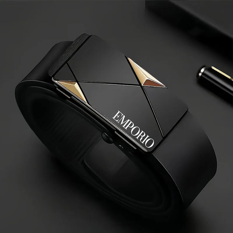 Stylish Men's PU Leather Belt - Fashion Belts for Daily Life, Leisure, Party, Festival, Work, and Business Automatic Buckle
