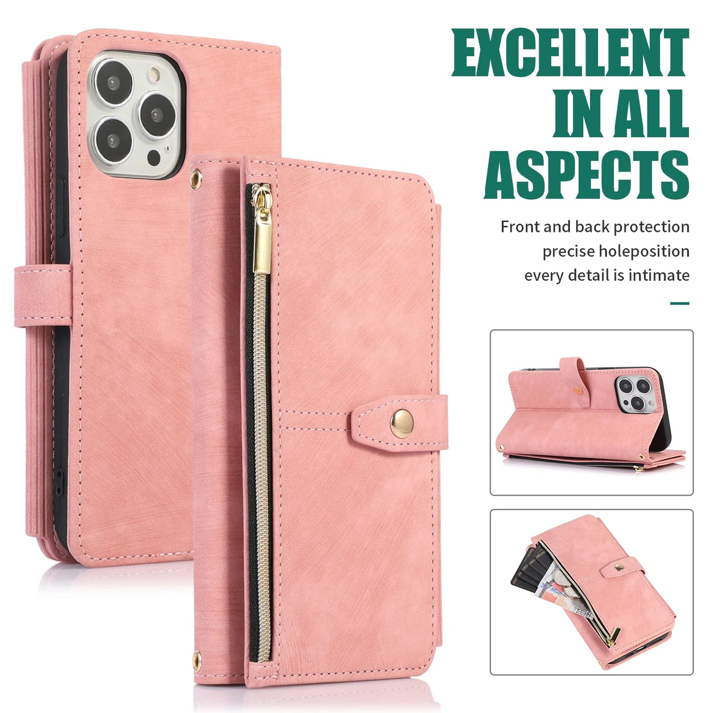 Crossbody Lanyard Card Slot Wallet Flip Case for iPhone 15 14 13 12 11 Pro Max Mini X XS 8 7 Plus SE 2020 2022 PU Leather Cover