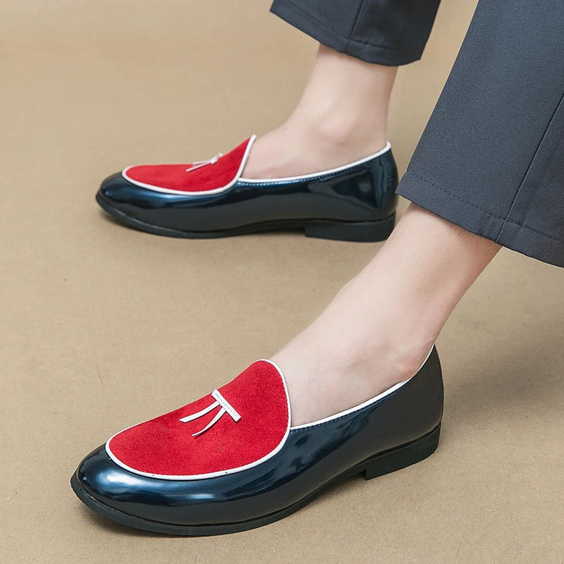 New Fashion 2025 Men's Mixed Colors Casual Shoes Slip on Loafers Dating Wedding Prom Dress Footwear Shallow Mouth Soft Leather Shoes