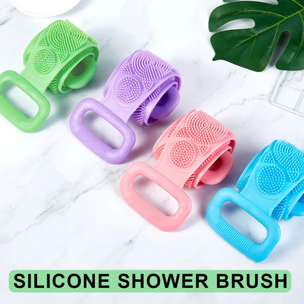 Silicone Body Scrubber Back Massage Exfoliating Sponge Bathroom Bath Brush Scrub Shower Brush Body Wash Scrub Removal Bath Tool